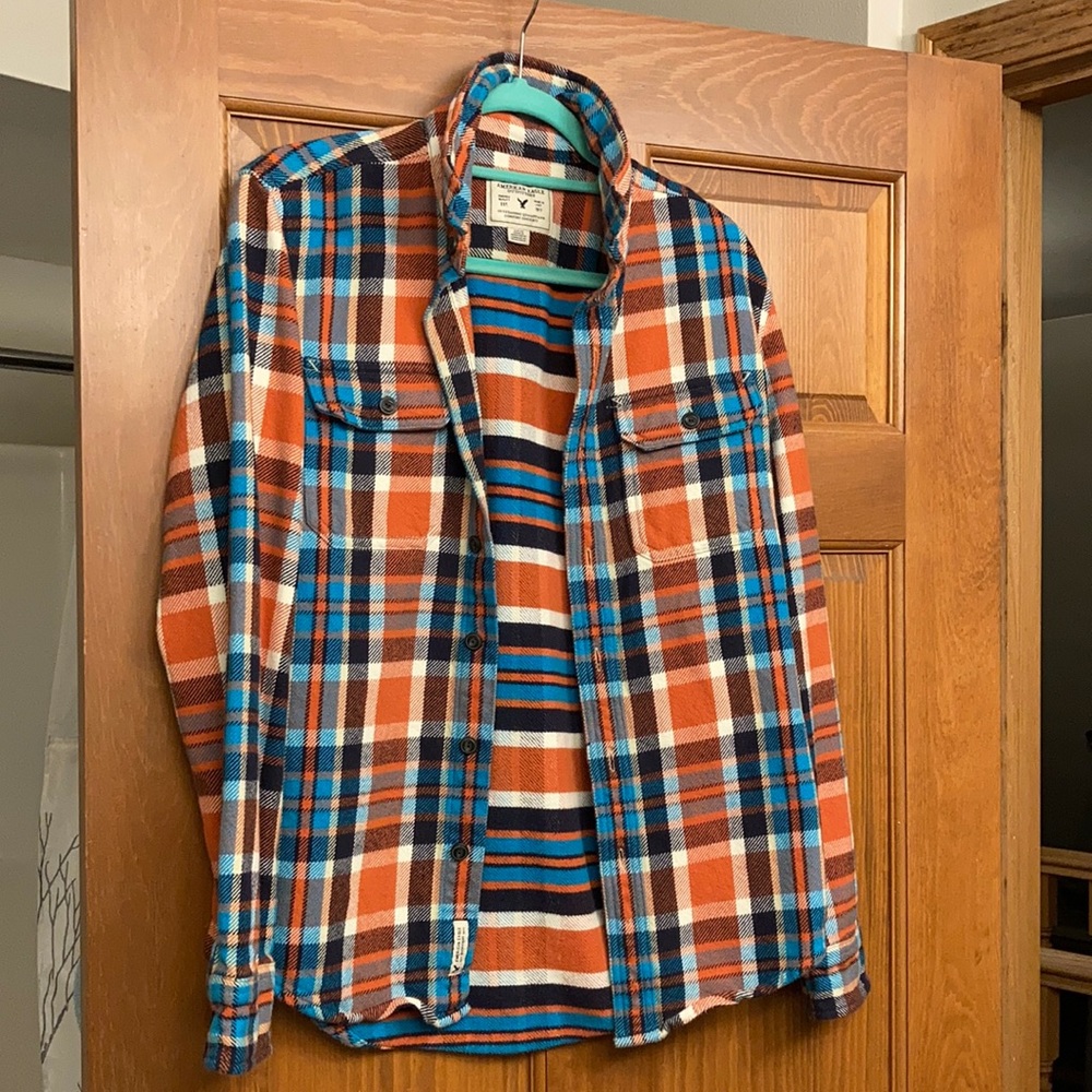 American eagle plaid flannel shirt